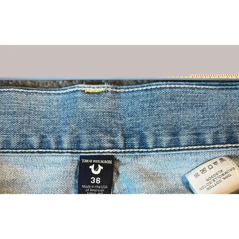 TRUE RELIGION Geno Relaxed Slim Fit Jeans, Distressed, Light Wash| Men’s: 36x32